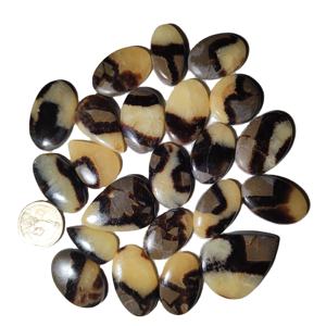 Lot de pierres précieuses en vrac de Cabochon septarien de Quartz jaune naturel de haute qualité pour le but de bijoux de guérison - Product Image 1