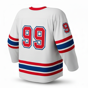 Maillot de hockey sur glace imprimé respirant en gros avec nom personnalisé et logo d'équipe, haute qualité 100% polyester - Product Image 2