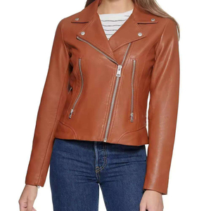 Premium Women <b>Leather</b> <b>Jacket</b> Woven Breathable Custom Stylish Design OEM Bulk Manufacturing Service - Product Image 3