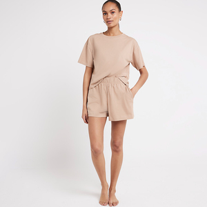 Ensemble short et haut 2 pièces pour femme, 100% coton, respirant, séchage rapide, coupe classique, prix abordable, tendance, nouvelle arrivée, best-seller - Product Image 4