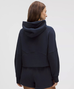 Sweat-shirt à capuche bleu surdimensionné pour femme, fermeture éclair intégrale, en molleton de coton épais, fabrication OEM - Product Image 2