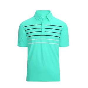 Polo de Golf de Alta Calidad, Secado Rápido, Absorbente de Humedad, Verde Lima a Rayas, Ropa Deportiva, Polo Atlético para Hombre - Product Image 4