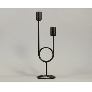 Iron Three-Arm <b>Candelabra</b> with Taper Candle Holders for Home Decoration Durable Metal Design - Product Image 2