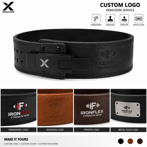 Ceinture de musculation en cuir véritable avec boucle à levier personnalisée – Guide des tailles – Ceinture de levage de poids en cuir de vachette véritable – OEM ODM Marque privée - Product Image 2