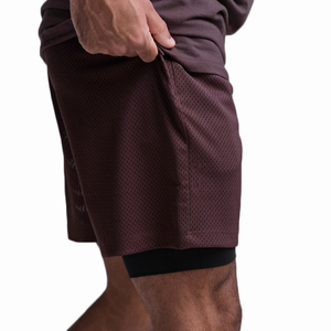 Shorts Bermuda en tricot uni pour homme, légers, à séchage rapide, décontractés, taille élastique, mi-haute, avec poches - Product Image 3