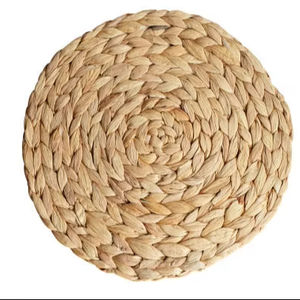 Tapis ronds en jacinthe d'eau, design traditionnel vietnamien, faits à la main, OEM ODM Dai Ngan Dung, diamètre 38 cm, épaisseur 8 mm, pour table à manger - Product Image 1