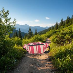 Sac banane décontracté en coton et chanvre à motif géométrique, écologique, avec ceinture confortable et fermeture éclair, idéal pour les aventures en plein air - Product Image 3