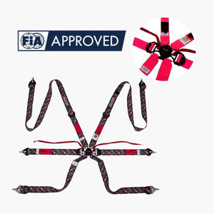 Cinturón de Seguridad de 6 Puntos para Carreras, 2 Pulgadas, FIA 8853-2016, OEM ODM, Patente Taiwanesa, Ajustadores de Acero Liso, Cinturones de Seguridad Desplegables - Product Image 2