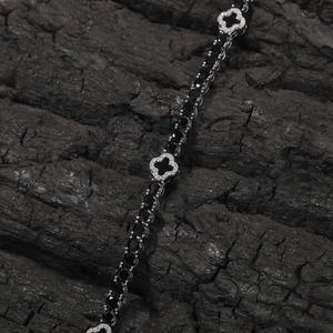 Classic 925 Silver Tennis Bracelet With Round Brilliant Cut Black Diamonds Prong Set Unisex Everyday Wear - Product Image 5