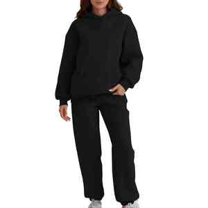 Womens Fleece Tracksuit Wholesale Casual Long Sleeve Hooded <b>Sweatshirt</b> and Jogger Pants Two Piece <b>Gym</b> Sports Outfit - Product Image 3