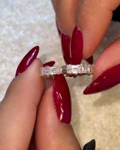 Bagues de mariage éternelles en diamant de laboratoire, 3,50 carats, taille émeraude, solitaire empilable, bijoux fins pour anniversaire, or massif 14K 18K - Product Image 5