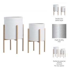 Soporte de Metal Resistente para Macetas, Acabado Pulido Moderno, Fácil de Montar, Resistente al Óxido, Estructura Ligera para Interiores/Exteriores - Product Image 5