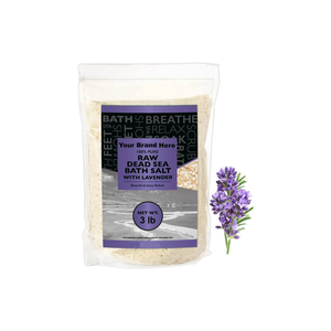 Aromasong Int. 1LB Sal del Mar Muerto Cruda 100% Natural con Lavanda, Logo Personalizado, Exfoliante Corporal, Ritual de Baño, Origen EE. UU., Para Adultos - Product Image 1