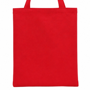 Sac en coton rouge au design simple, grande taille, à bas prix, avec poignée pour le transport à la main ou à l'épaule, pour un usage quotidien et les courses. - Product Image 6