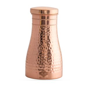 Hammered <b>Copper</b> Water <b>Bottle</b> with Lid 950ml Pure <b>Copper</b> Drink <b>Bottle</b> Leak Proof <b>Drinking</b> <b>Bottle</b> for Home Office Gym Yoga Travel - Product Image 1