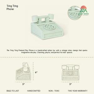 Teléfono de Juguete Retro de Plástico para Niños, con Compartimento de Almacenamiento, Color Verde Menta, Forma Rectangular, Juego de Imitación, Mueble Educativo - Product Image 5