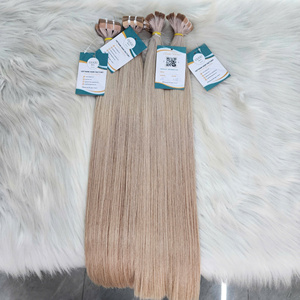 Extensions à bandes adhésives blond clair vietnamien vierge, double trame, cuticules alignées, toutes couleurs, cheveux humains adaptés - Product Image 2
