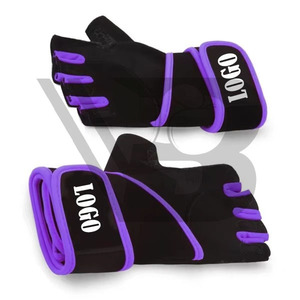 Guantes transpirables de medio dedo para levantamiento de pesas con soporte para muñeca, antideslizantes, para gimnasio, entrenamiento deportivo y fitness. - Product Image 5
