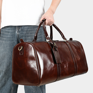 Sac de voyage pour homme en cuir véritable Crazy Horse avec compartiment à chaussures, sac de week-end, sac de voyage pour une nuit, sac de sport en cuir pour homme - Product Image 3