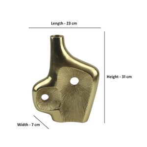 Jarrón de Flores Artesanal de Aluminio Dorado, Adorno Decorativo Hecho a Mano para Elevar la Decoración Moderna del Hogar - Product Image 3