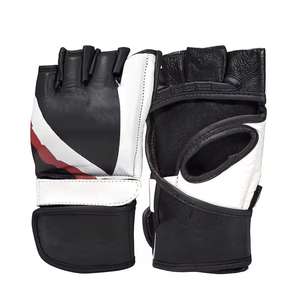 Gants de MMA demi-doigts pour hommes OEM en cuir anti-humidité avec fermeture à lacets et poignet auto-agrippant, fabriqués au Pakistan - Product Image 1