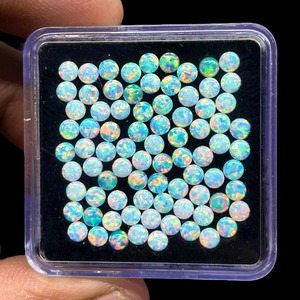 Ópalo Australiano Natural de 3mm, Cabujón Redondo, Gema Creada en Laboratorio, Piedra Suelta, Precio al por Mayor, Lote de 25 Piezas para Fabricación de Joyería - Product Image 2