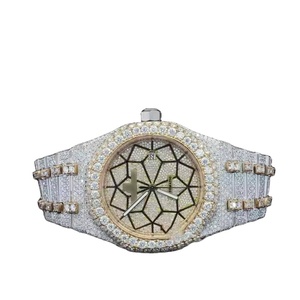 นาฬิกาควอทซ์กันน้ำคุณภาพสูงใช้ได้ทั้งชายและหญิงสุดหรูสำหรับเพชรเย็นและ VVS1เพชร41มม. สไตล์แฟชั่นคลาสสิก - Product Image 1