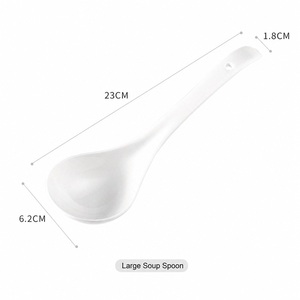 Cuchara de cerámica para fideos con orificio de 14 cm, diseño minimalista ligero, uso diario - Product Image 2