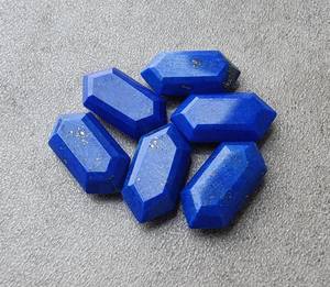 Lapislázuli Natural, Forma Hexagonal, Corte Plano, Calibrado, Gema Suelta para Joyería - Product Image 2