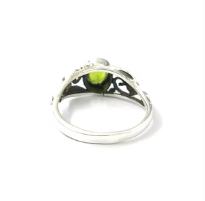 <b>Peridot</b> Gemstone <b>Ring</b> in 925 Silver Leaf Design Unisex for Everyday Wear Manufactured By Jaipur Silver - Product Image 4