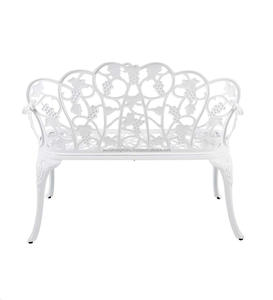 Banco de jardín de metal de estilo moderno con recubrimiento de polvo blanco Diseño de uvas de acabado de alta calidad para sentarse Precio al por mayor - Product Image 2
