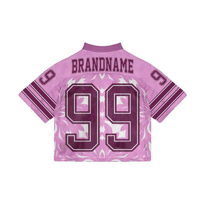 Camiseta de fútbol americano de malla oversize personalizada para mujer y jóvenes, estilo hip hop, ropa deportiva urbana - Product Image 2