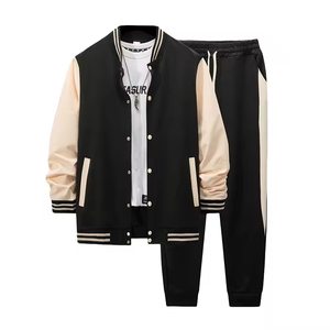 Ensemble de survêtement décontracté pour homme, hiver, en molleton tricoté, coupe ajustée, 100 % coton, idéal pour la gym – Grande Vente - Product Image 1