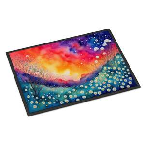 Alfombra de puerta de pila baja lavable antideslizante inspirada en Gypsophila 24H X 36W alfombra de entrada interior/exterior para puerta Delantera - Product Image 1