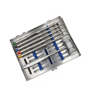 ชุดเครื่องมือผ่าตัดสำหรับการปลูกถ่ายฟันแบบอิมแพลนท์ ประกอบด้วยอุปกรณ์ตัดกระดูก 5 ชิ้น แบบตรง สำหรับยกไซนัสและขยายกระดูก พร้อมค้อนและถาด - Product Image 6