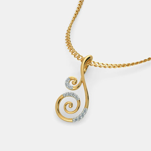 Collar con Colgante de Diamante Cultivado en Laboratorio, Doble Espiral, Oro Amarillo - Product Image 6