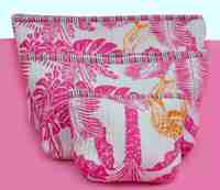 Ensemble de trousses de toilette en coton matelassé écologiques, motif floral, trousse de maquillage portable, organiseur de voyage, sacs de rangement à fermeture éclair