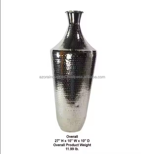Aluminum <b>Casting</b> <b>Hand</b> Hammered Flower Vase For Home Decoration <b>Hand</b> Hammered Nickel Plated Aluminum Vase by Azora industries - Product Image 5