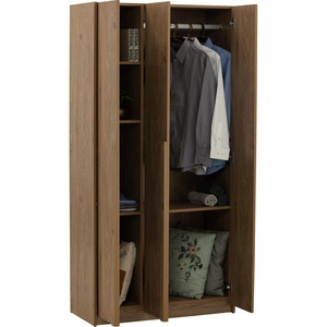 Contemporary Wooden Laminated Board 3 Door Hinged <b>Wardrobe</b> <b>Storage</b> Closet Cabinet for Bedroom Indoor Home Furniture - Product Image 3