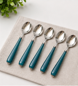 Ensemble de couverts en acier inoxydable avec manche bicolore, vaisselle réutilisable polie miroir pour mariage et maison - Product Image 4
