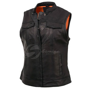 Chaleco de cuero para motocicleta de diseño personalizado a la moda, precio económico, chaleco de cuero transpirable para motocicleta hecho en Pakistán - Product Image 2