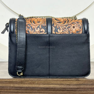Bolso de Hombro de Cuero Vacuno Elegante con Diseño Floral y Cierre Giratorio, Bolso Bandolera Cruzado para Mujer, Último Modelo 2025 - Product Image 5