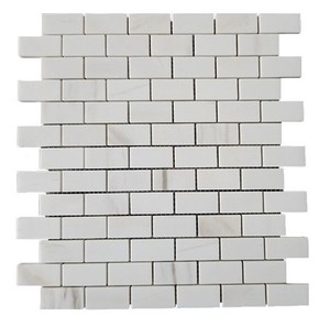Mosaïque de marbre blanc laiteux à motif chevrons, polie, épaisseur 8 mm, moderne, pour murs intérieurs, salle de bain, résistante à l'eau, écologique - Product Image 5