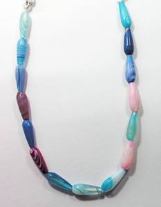 ลูกปัดหินแคลเซโดนีหลากสีธรรมชาติทรงหยดน้ำเจียระไน สำหรับทำเครื่องประดับ ขายส่ง - Product Image 2