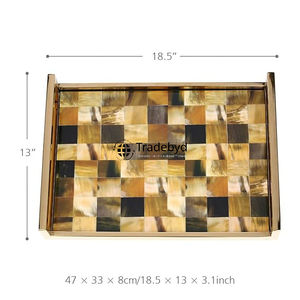 Bandeja de Servir Decorativa Moderna y Móvil Hecha a Mano con Cuerno Natural de Primera Calidad, Decoración de Lujo para Mesa de Comedor y Hogar por Tradebyd - Product Image 4