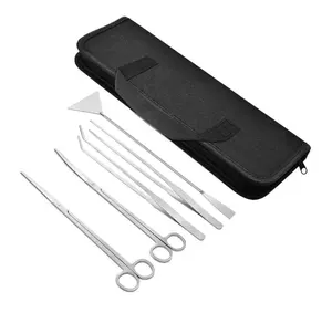 Aquarium Outils Kit Aquarium Plante Aquatique Brucelles Ciseaux Spatule Aquarium Aquatique Paysager Outils en Acier Inoxydable 5 en 1