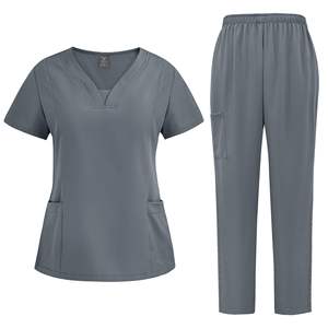 Ensembles de blouses médicales décontractées en tricot pour femmes, grandes tailles, 72% polyester, 21% viscose, 7% élasthanne, uniforme médical d'hôpital - Product Image 6