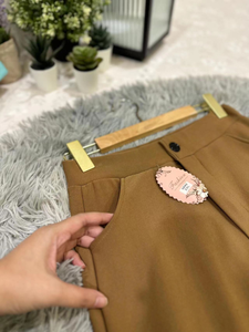 Pantalons palazzo pour femmes musulmanes, longueur totale, jambe large, coupe droite avec fermeture éclair, méthode de tissage non tissé respirante - Product Image 5