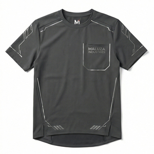 T-shirt de sport surdimensionné pour homme, respirant, en polyester/coton, pour la course à pied, la gym, les entraînements, vêtements de sport Maluza - Product Image 1