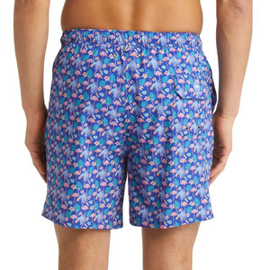 Pantalones cortos de baño con estampado de flamencos para hombre, pantalones cortos informales con cordón en la cintura de secado rápido, pantalones cortos con estampado azul para caminar en la playa - Product Image 3